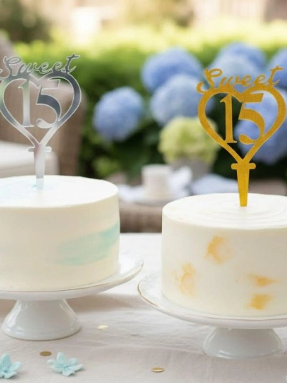 Plastic Heart Sweet 15 Cake Topper Mis Quince Años Decoration